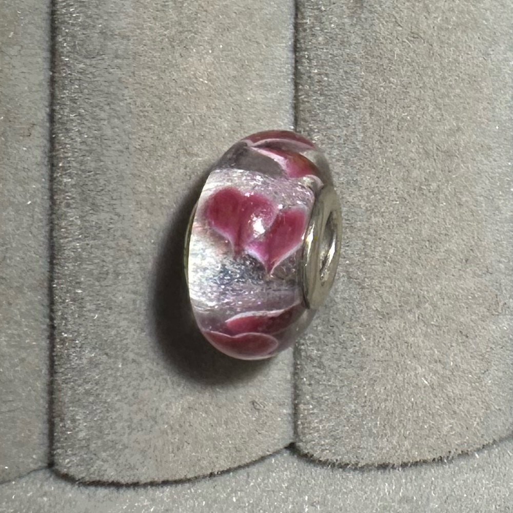 authentic Pandora glass heart charm